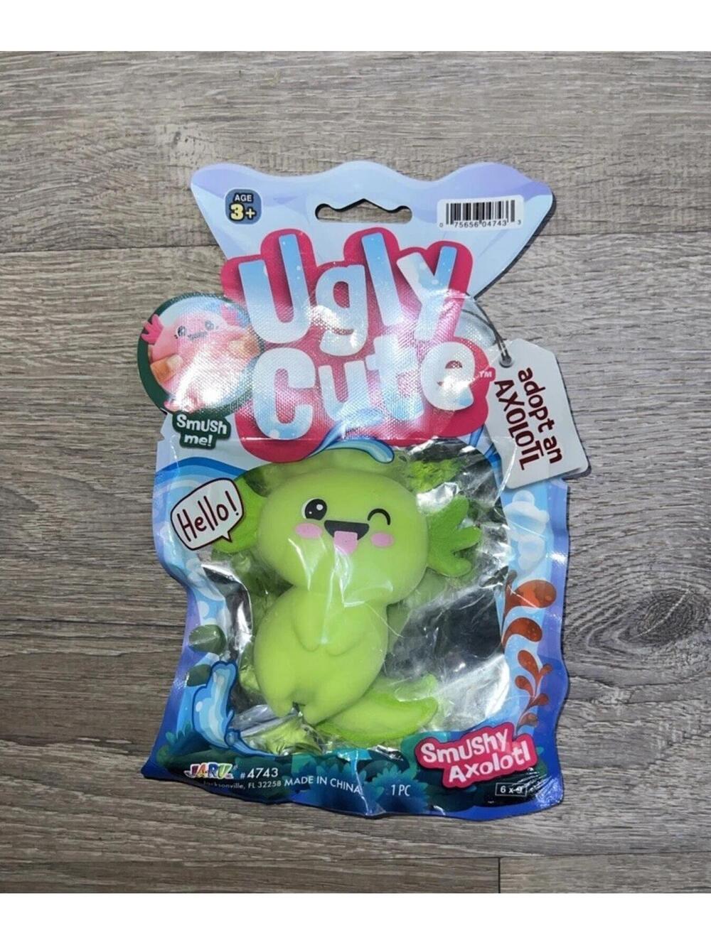 Smush Me Ugly Cute Adopt an Axolotl Tactile Squeeze Toy GREEN